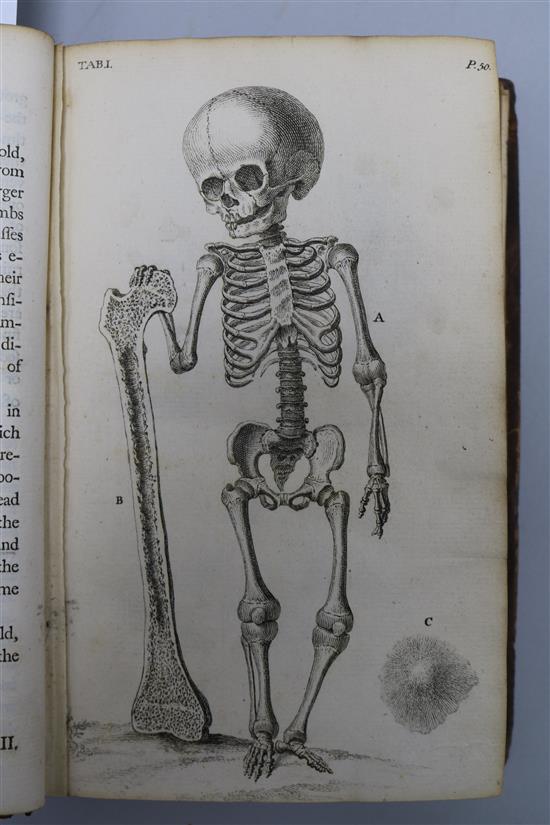 Cheselden, William - The Anatomy of the Human Body, 6th edition, 8vo, calf, joints cracked, 40 plates, London 1741